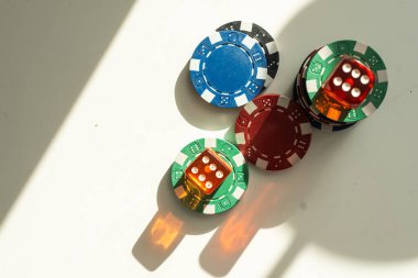 Zar ve kumar çipi. Yüksek kalite fotoğraf