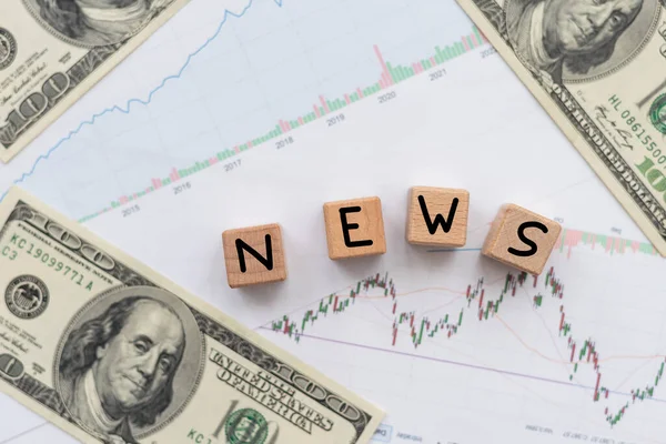 News Word Built Letter Cubes High Quality Photo — Stock Photo, Image