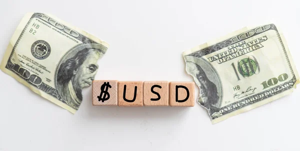 Die Buchstaben Usd Auf Dollar Banknote Geschäftskonzept Hochwertiges Foto — Stockfoto