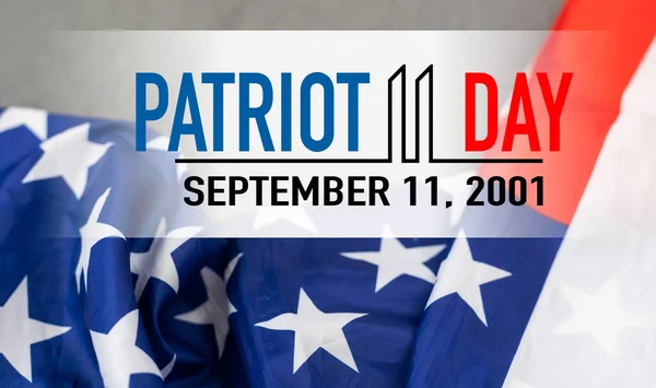 Patriot Day background with text Remembering September 11 2001 dark blue background w stars, stripes, the United States flag patriot day 9 11 illustration. High quality photo