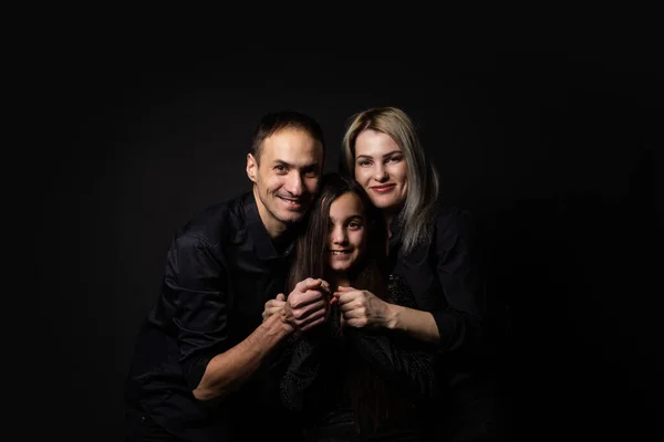 family on a black background.