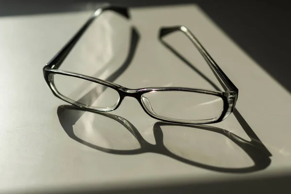 Černé Brýle Izolované Bílém Hřbetě — Stock fotografie