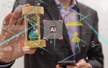 Yapay zeka konsepti. Tüm küresel ağ, finans ve günlük yaşam. Yüksek kalite fotoğraf