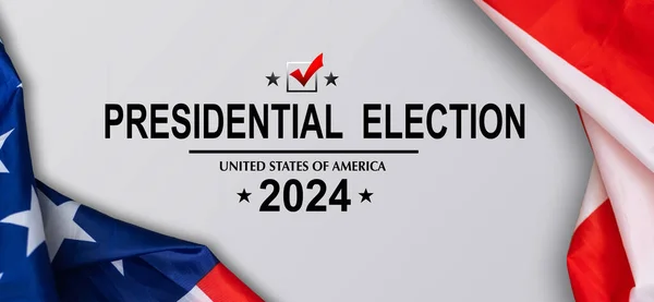 Volby Spojených Států Krásná Pozvánka Volební Den Pozadí Vlajky Usa — Stock fotografie