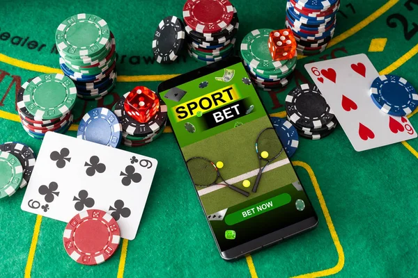 Fondo Del Casino Móvil Poker Concepto Aplicación Línea Plantilla Interfaz —  Fotos de Stock