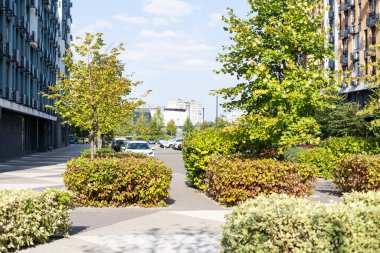 Merkezde modern apartman manzarası. Yüksek kalite fotoğraf