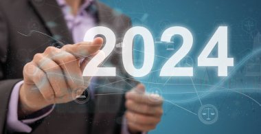 İş inşaat endüstrisinde 2024 kavramı. Yüksek kalite fotoğraf