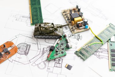 Kum teli çerçeve üzerinde savaş tankı, 3D görüntüleme