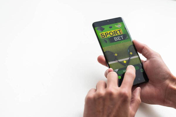 Hand opening install app on playstore android smartphone. Bandung, Indonesia March 2023. High quality photo