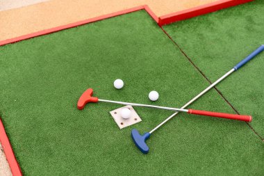 golf club, ball and hole. clipart