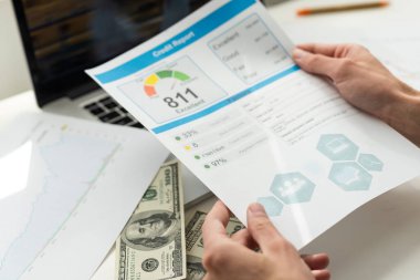 Kredi Raporu Finansal Bankacılık Ekonomi Konsepti. Yüksek kalite fotoğraf