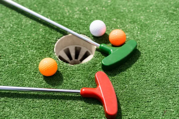 Mini Pelota Golf Césped Artificial Temporada Verano Juego —  Fotos de Stock