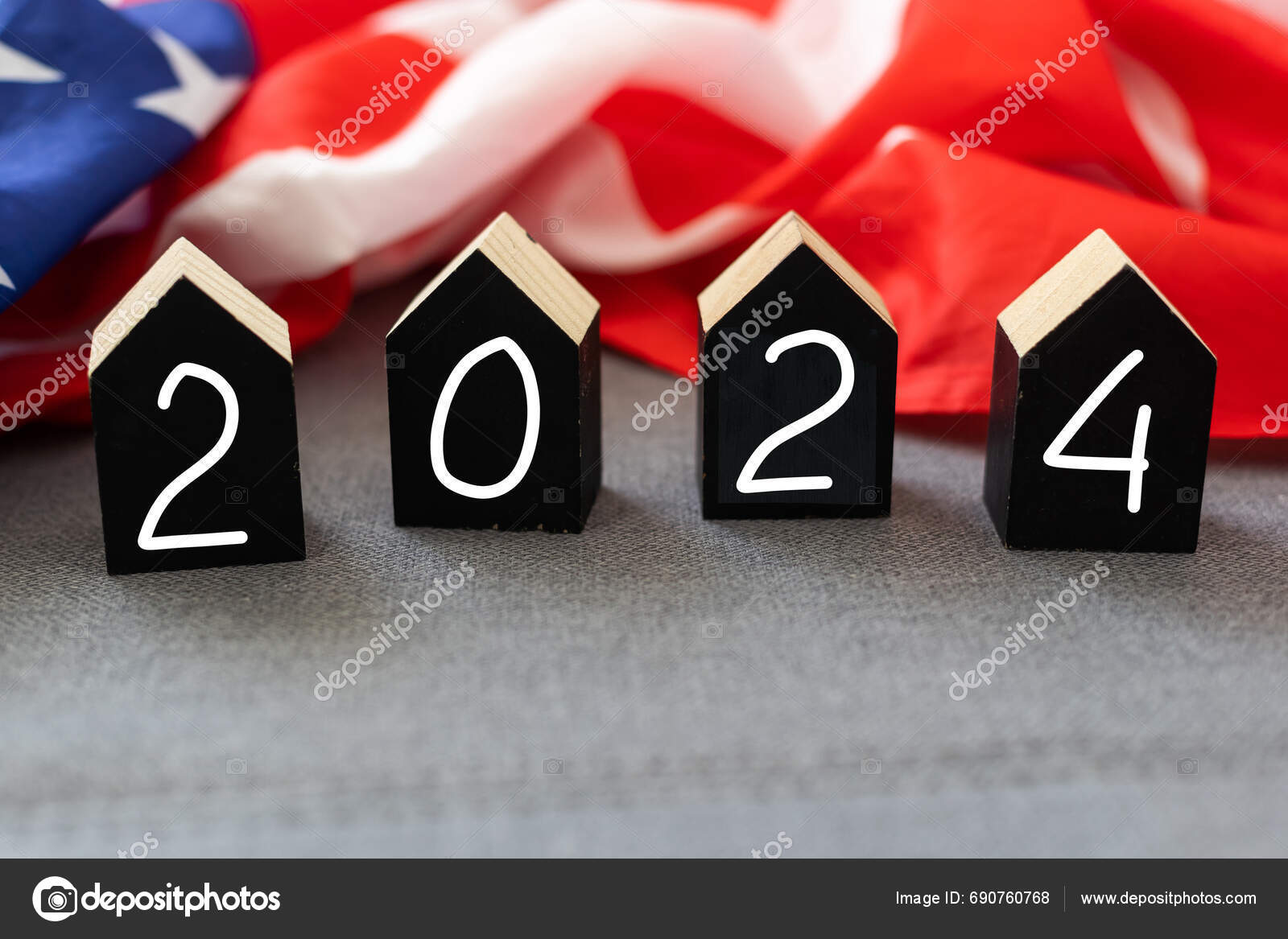 United States Presidential Election 2024 Wooden Cubes Letters 2024