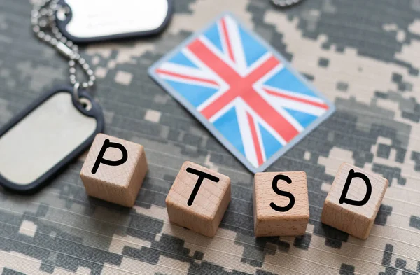 Posttraumatic Stress Disorder Concept Word Ptsd Falling Pawn Motion High — Stock Photo, Image