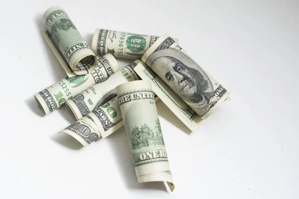 Roll 100 Dollar Bills Background — Stockfoto