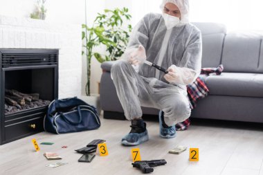 Olay yeri inceleme, olay yerinden kanıt toplamak. Yüksek kalite fotoğraf