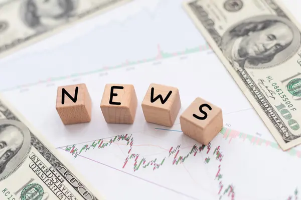 Wooden News Sign Table Office High Quality Photo — Stock Photo, Image
