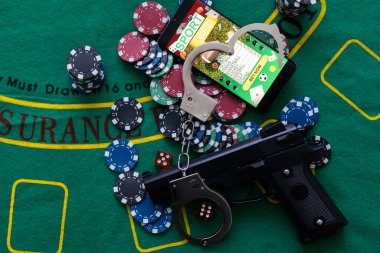 Fiş bahis ile yasadışı kumar kavramı tabanca