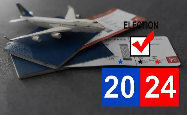 Amerikaanse Presidentsverkiezingen 2024 Amerikaanse Vlag Achtergrond Illustratie Hoge Kwaliteit Foto — Stockfoto