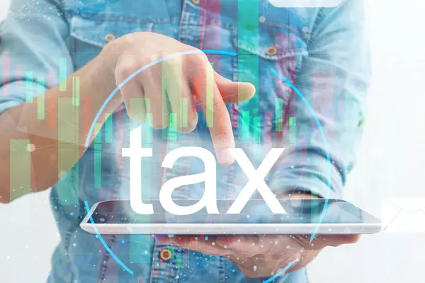 Virtual screen with increase tax payment return online for tax payment by corporations
