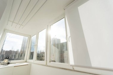 view from the balcony of the apartment building. High quality photo