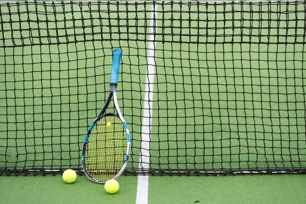 stock image Tennis Court with ball and racket. High quality photo