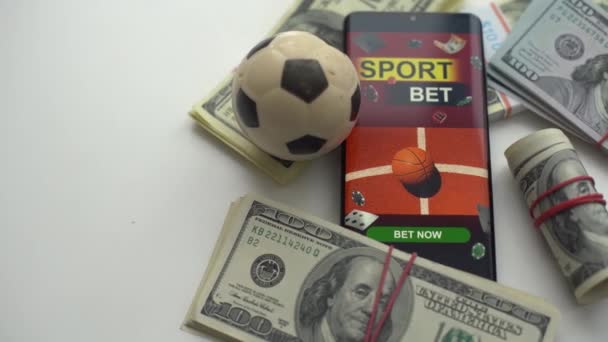 Sport Betting Online Banner Concept App Online Bet Soccer Mobile — Stock Video