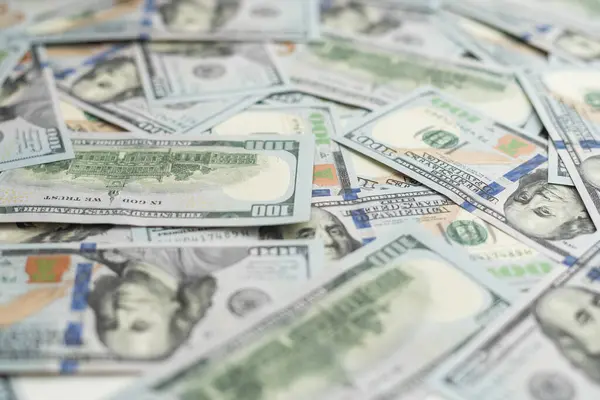 Suma Foarte Mare Bancnote 100 Dolari Americani Apropie Cantitate Uriașă Fotografie de stoc