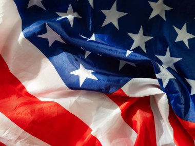 Anma Günü ya da 4 Temmuz 'da Amerikan Bayrağı Dalgası Kapanıyor. Yüksek kalite fotoğraf