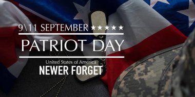 Mesaj 9 'u asla unutma. 11 ABD bayrağıyla.