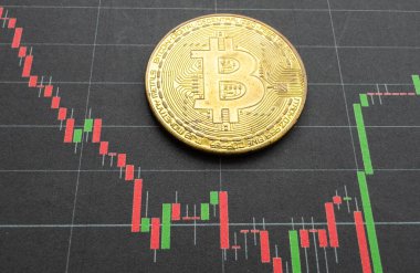 Borsa grafik çizelgesinde altın ethereum kripto para. Üst Manzara. Yüksek kalite fotoğraf