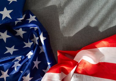Anma Günü ya da 4 Temmuz 'da Amerikan Bayrağı Dalgası Kapanıyor. Yüksek kalite fotoğraf