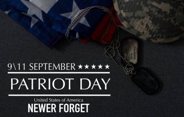 Mesaj 9 'u asla unutma. 11 ABD bayrağıyla.