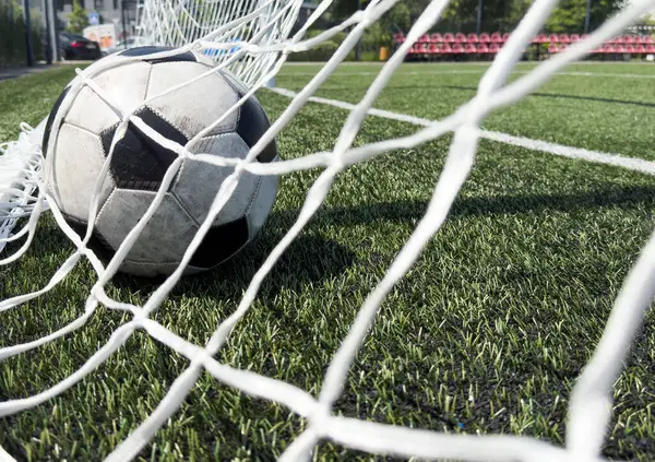Futbol maçında kalenin arkasında gol. Yüksek kalite fotoğraf