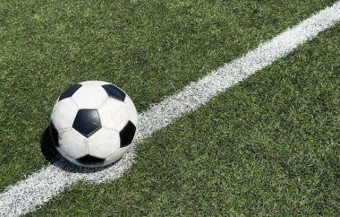 Saha çizgisi olan futbol. Yüksek kalite fotoğraf