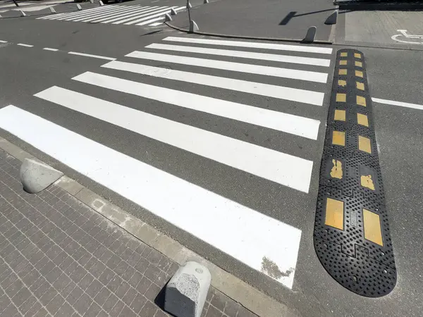 stock image White Lines at Pedestrian Street Crossing in City. High quality photo