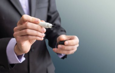 Gri bir geçmişi olan bir iş adamı. Yüksek kalite fotoğraf