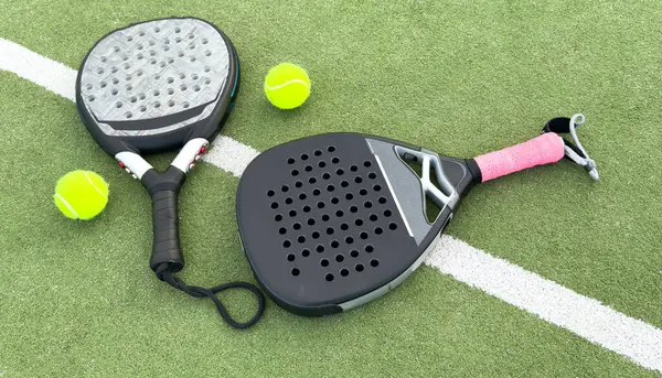 stock image  paddle rackets on the playing court. High quality photo