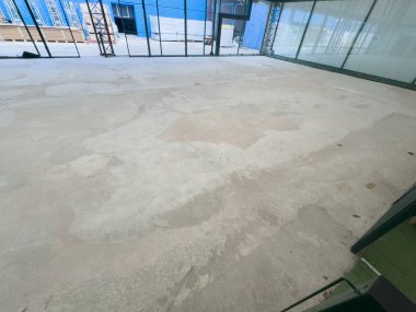 Padel kortu, çizgiler ve kapalı alan. Yüksek kalite fotoğraf