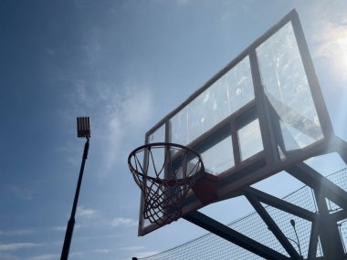 Street basketball.Basketball Hoop close up. . High quality photo clipart