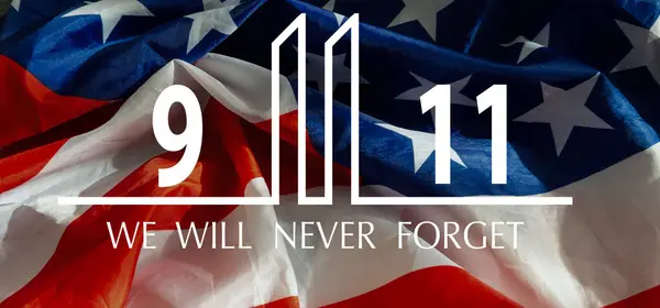 Stock image Always Remember 9 11, september 11. Remembering, Patriot day. The Twin towers representing the number eleven. We will never forget, the terrorist attacks. High quality photo