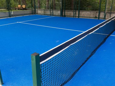 Padel Blue Net Court Tenisi. Yüksek kalite fotoğraf