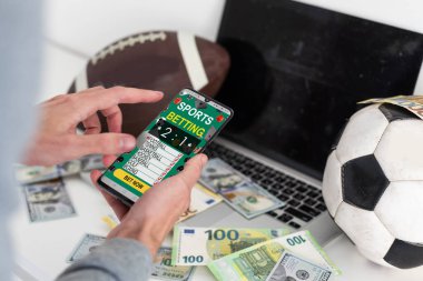 Omuz futbolu web sitesi konsepti üzerine bahis oynadım. Stok imajı. Yüksek kalite fotoğraf