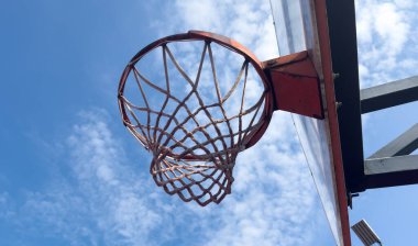 Dış sahada basketbol potası. Yüksek kalite fotoğraf