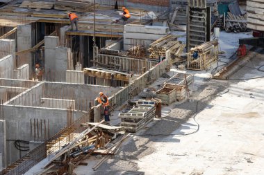 Apartman inşaatı, yoğun kentsel gelişim. Konut inşaatı süreci. Yüksek kalite fotoğraf