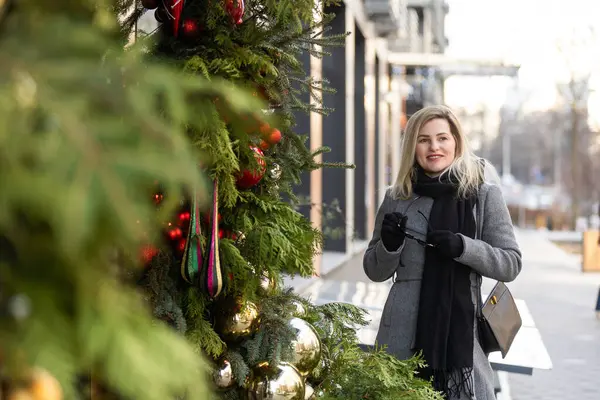 Kışın moda genç bir kadın. Xmas. Yüksek kalite fotoğraf