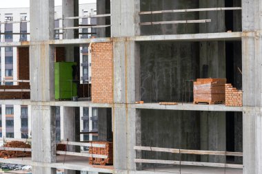 Siluet İşçileri İnşaat Altında. Yüksek kalite fotoğraf