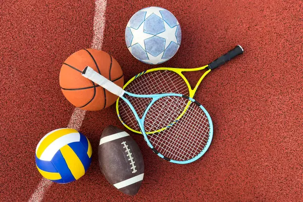 Birçok Spor Malzemeleri Eşyaları ve Aksesuarları. Yüksek kalite fotoğraf