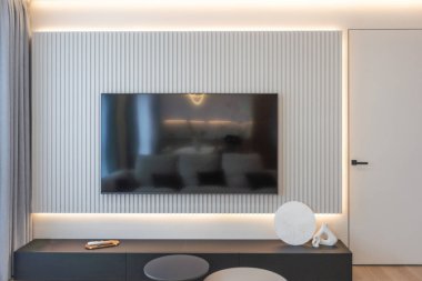 Modern apartman iç tasarımı mutfakta. Yüksek kalite fotoğraf