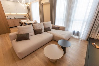 Modern evin içinde bir oturma odası. Yüksek kalite fotoğraf